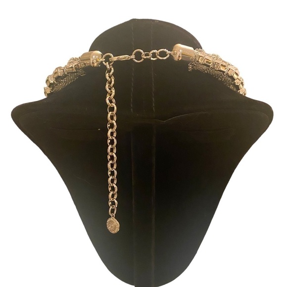 Graziano CN Silver Colored Rhinestone & Chain Necklace - Picture 4 of 5